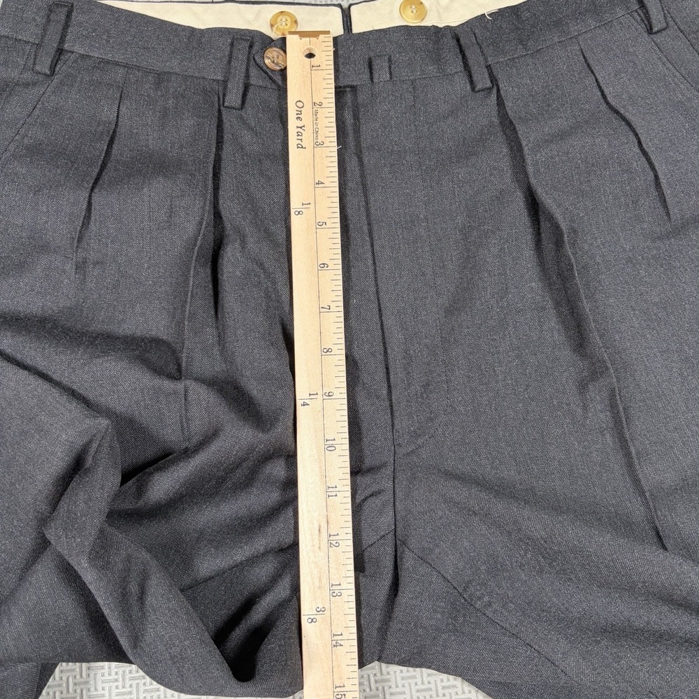 Paul Stuart Dress Men Pants Trousers Flannel Wool Pleated Cuffed Old Money 34x35 - Picture 7 of 10